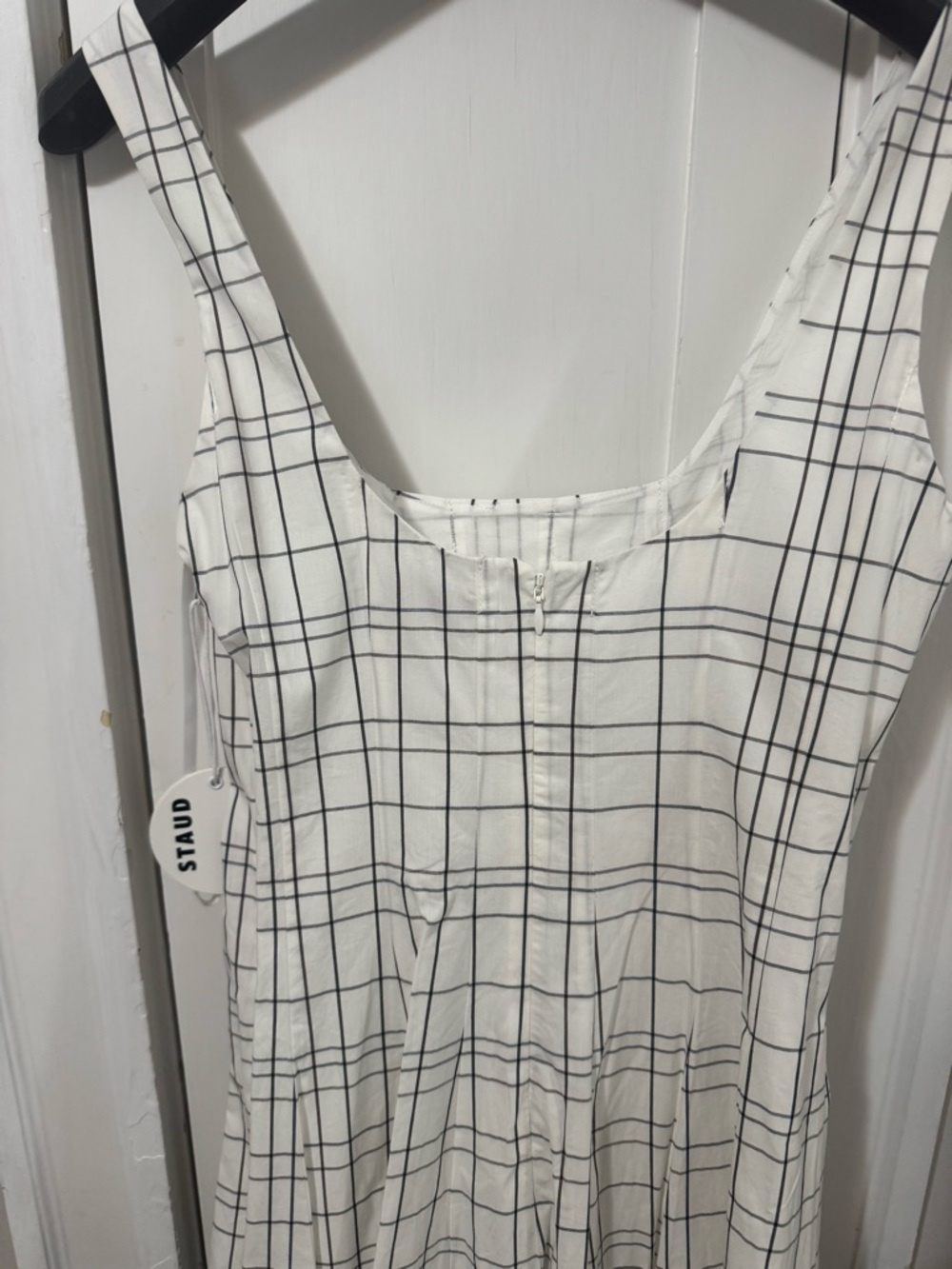 Staud ivory plaid dress size 4 nwt - Picture 5 of 9